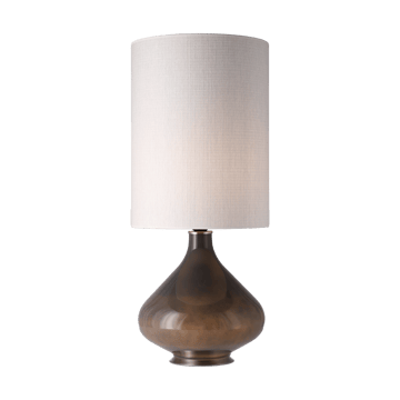 Lampa stołowa Flavia, szara podstawa - Babel Beige L - Flavia Lamps