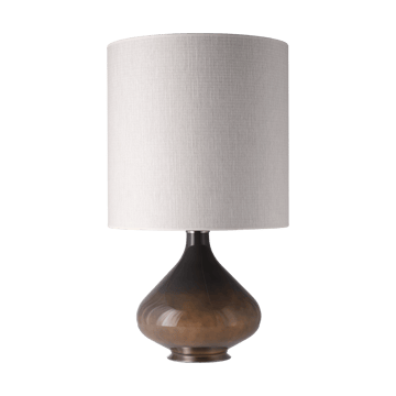 Lampa stołowa Flavia, szara podstawa - Babel Beige M - Flavia Lamps