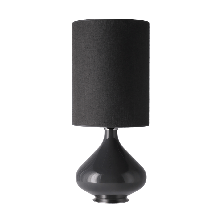 Lampa stołowa Flavia, szara podstawa - Lino Negro L - Flavia Lamps