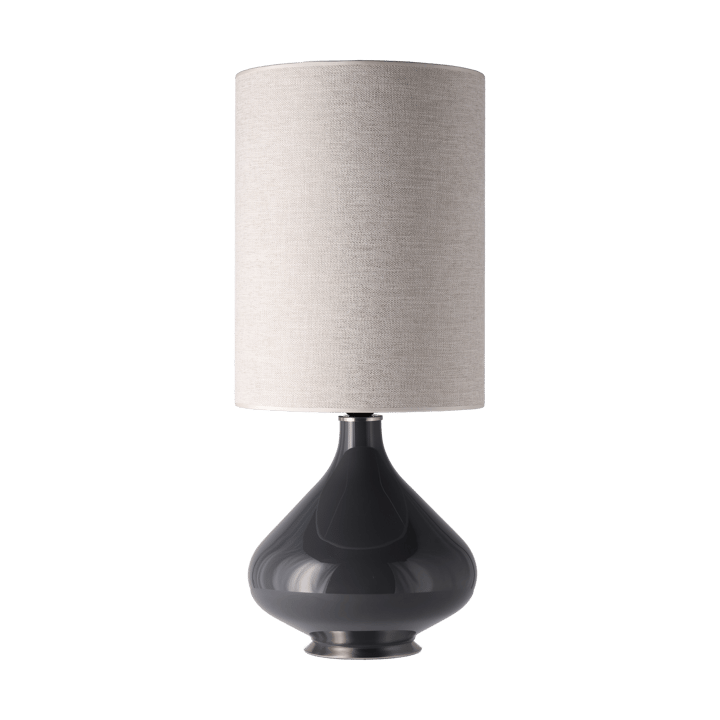 Lampa stołowa Flavia, szara podstawa - London Beige L - Flavia Lamps