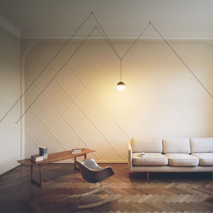 Lampa sufitowa String Light Sphere - Biały, kabel 12 m - Flos