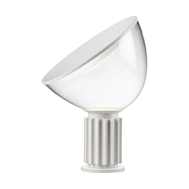 Taccia Small lampa stołowa LED 48,5 cm - Matowy biały, szklana kopuła - Flos