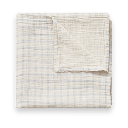 Otulacz Gingham Sky Blue Muslin Swaddle - 110x110 cm - Garbo&Friends