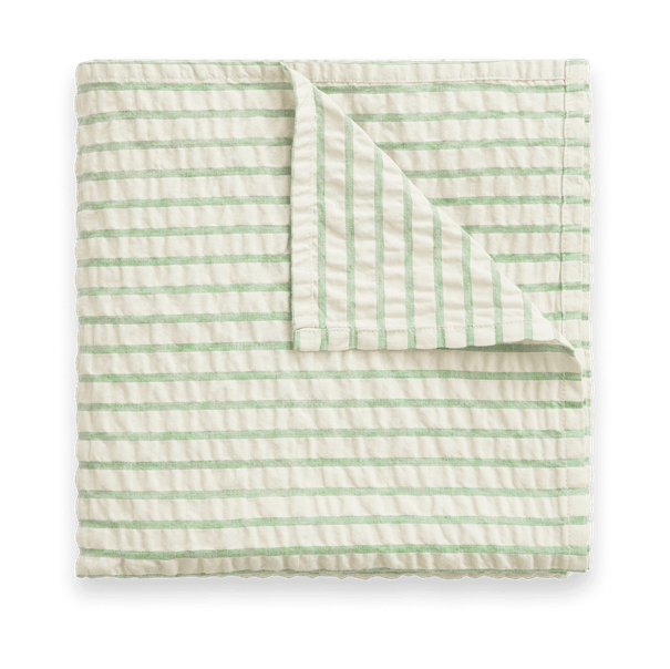 Otulacz Stripe Emerald Seersucker Swaddle - 110x110 cm - Garbo&Friends