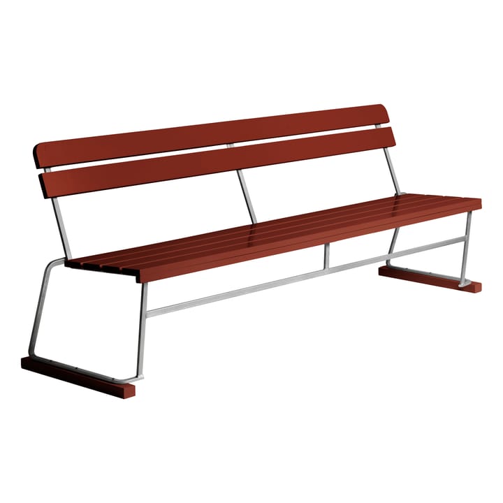 Sofa 5 - Dark red lacquered oak-galvanized base - Grythyttan Stålmöbler