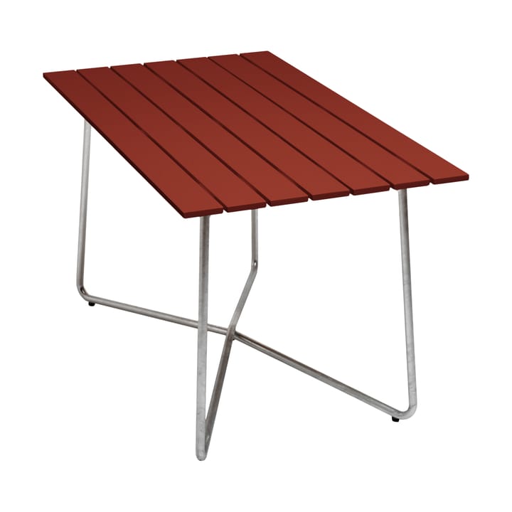 Stół B25A - Dark red lacquered oak-galvanized base - Grythyttan Stålmöbler