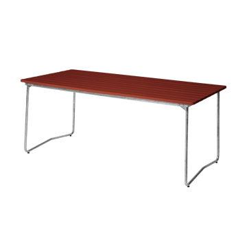 Stół B31 170  - Dark red lacquered oak-galvanized base - Grythyttan Stålmöbler