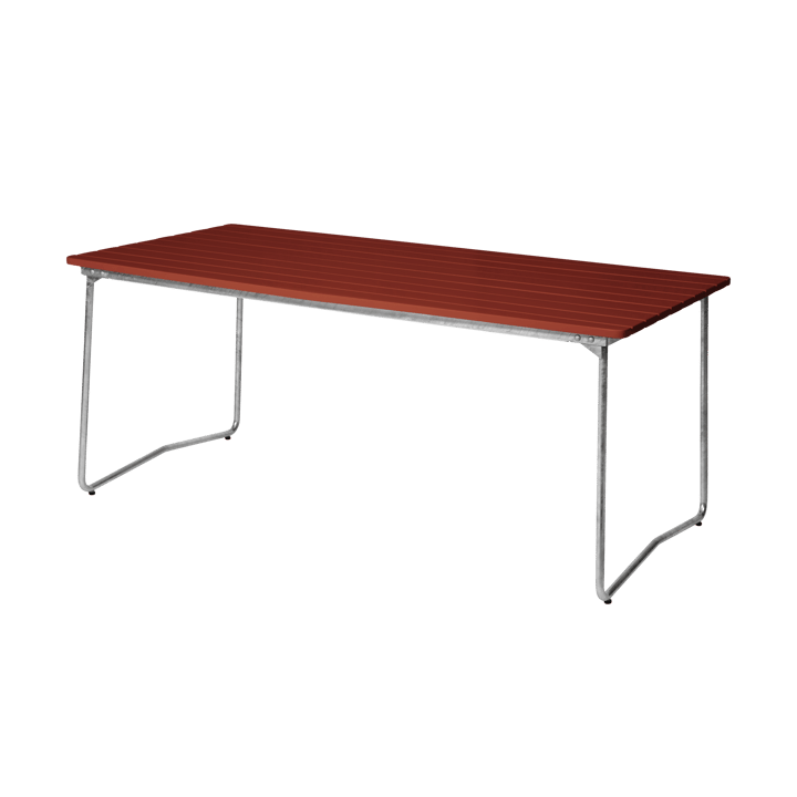 Stół B31 170  - Dark red lacquered oak-galvanized base - Grythyttan Stålmöbler