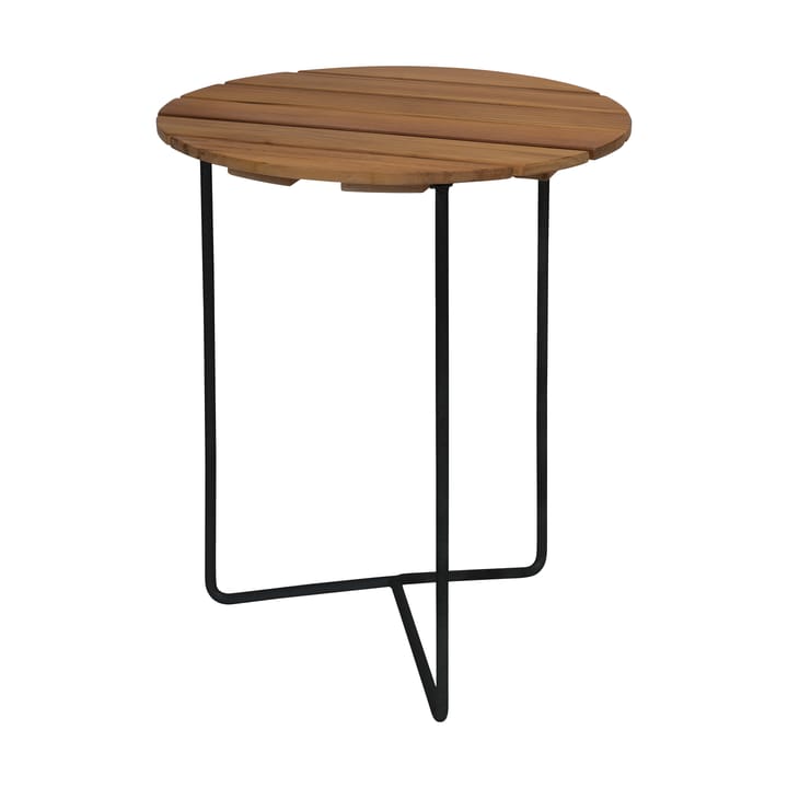 Stolik Table 6B Ø60 cm - Drewno tekowe nieobrobione-czarny - Grythyttan Stålmöbler