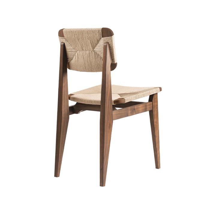 C-Chair krzesło, american walnut,oparcie z naturalnej wikliny GUBI