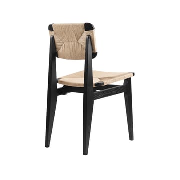 C-Chair krzesło - black stained oak, oparcie z naturalnej wikliny - GUBI