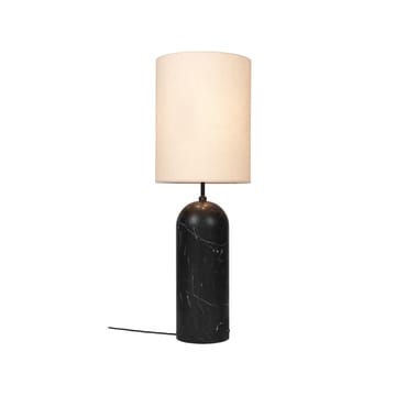 GraBiałyy XL lampa podłogowa - czarny marmur/canvas, high - GUBI