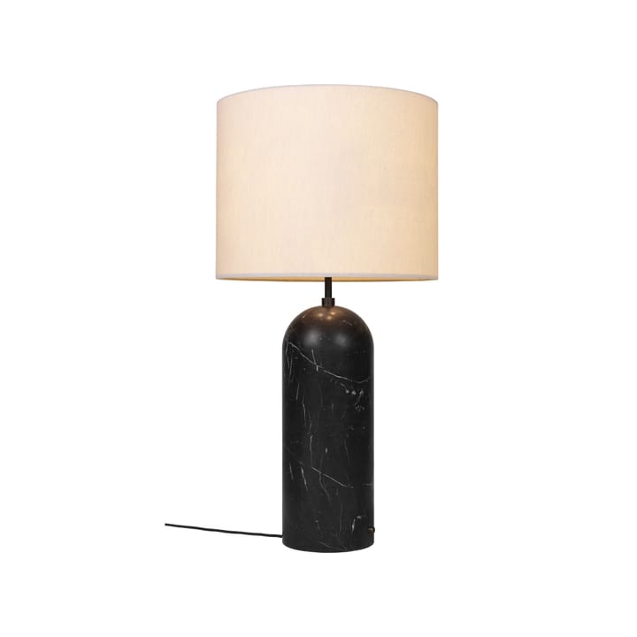 GraBiałyy XL lampa podłogowa - czarny marmur/canvas, low - GUBI