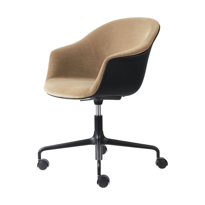 Krzesło biurowe Bat Meeting Chair, tapicerowany przód - Dandy gubi 905 dune-black-black - GUBI