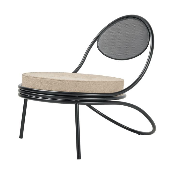 Krzesło Copacabana Outdoor Lounge Chair z tapicerowanym siedziskiem - Lorkey limonta 41-czarne nogi - GUBI