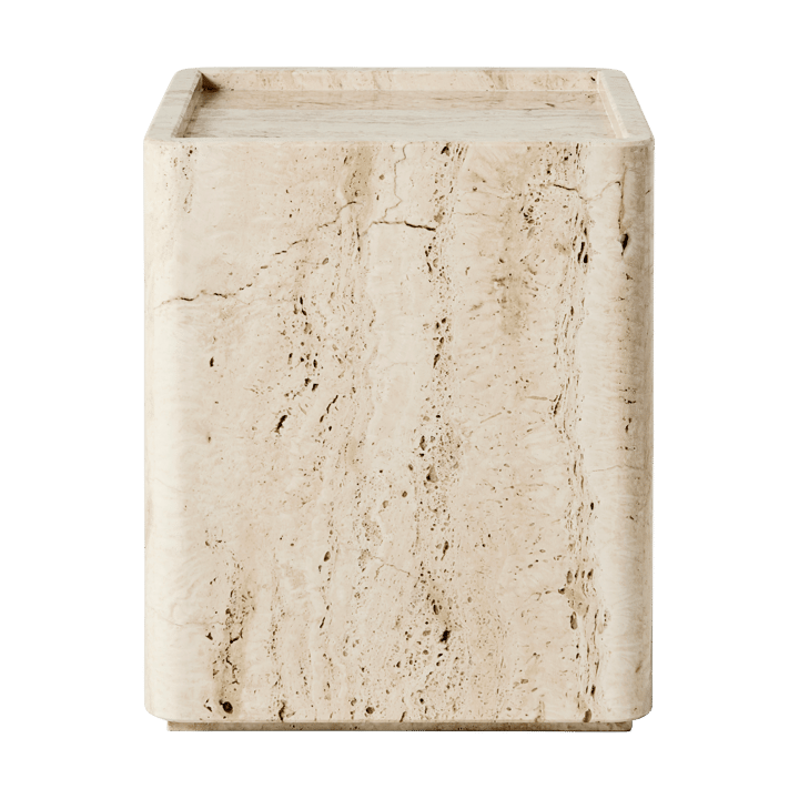 Pietra stolik 33x33x40 cm, Neutral white travertine GUBI