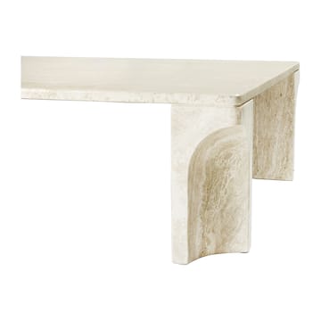 Stolik kawowy Doric 80x140 cm - Neutral white-travertine - GUBI