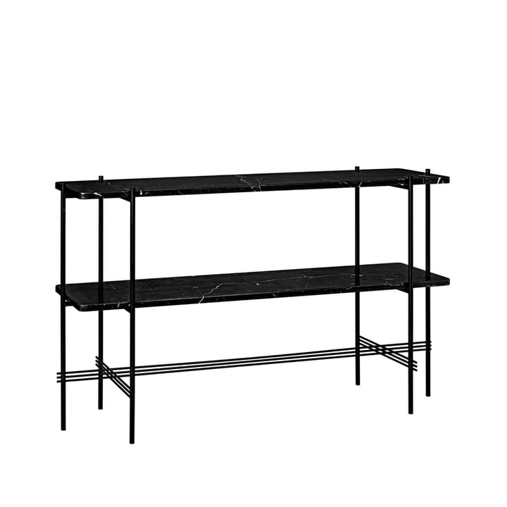 TS Console 2 stolik konsoli - black marquina marble-czarny stojak-2 marmurowe półki - GUBI