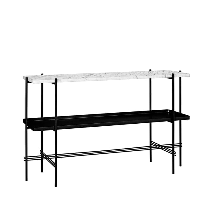 TS Console 2 stolik konsoli - white carrara marble, czarny stojak, z tacą - GUBI