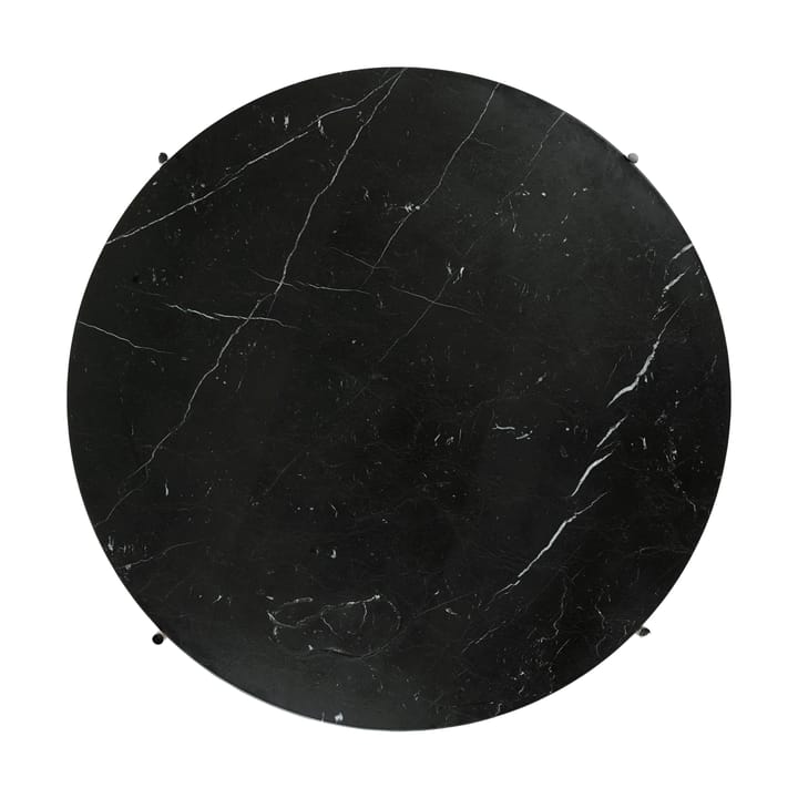 TS stolik kawowy polerowany stal Ø80, Black marquina marble GUBI