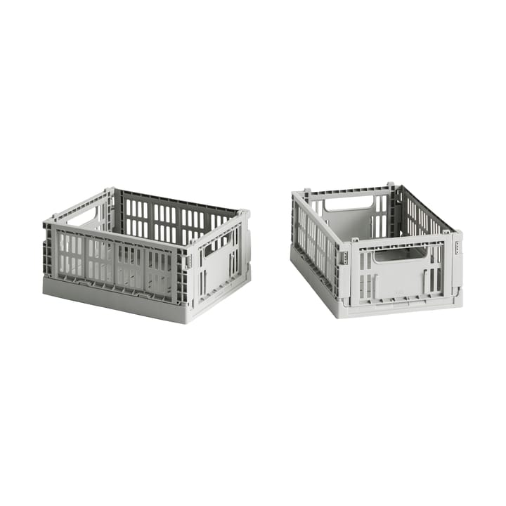 HAY Colour Crate Mini 2-pack 13x17 cm - Light grey - HAY