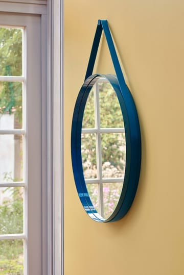 Lustro Strap Mirror Ø70 cm - Niebieski - HAY