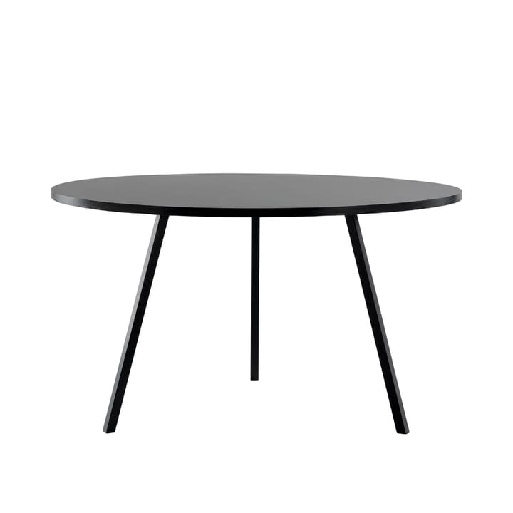 Okrągły stół jadalniany Loop Stand - Black linoleum-black, Ø120 cm - HAY