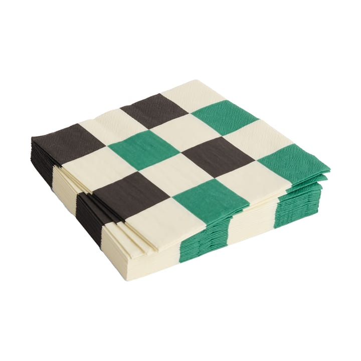 Pattern Lunch Check serwetki 33x33 cm 20-pak - Off white-green-black M - HAY