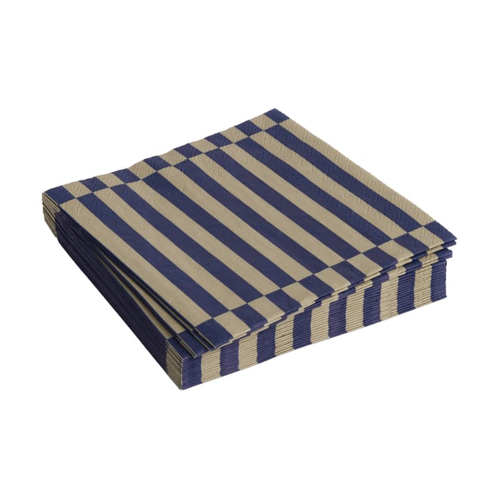 Pattern Lunch Stripe serwetki 33x33 cm 20-pak - Dark blue-dark sand pillar - HAY