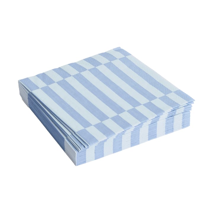 Pattern Lunch Stripe serwetki 33x33 cm 20-pak - Light blue-dusty blue pillar - HAY