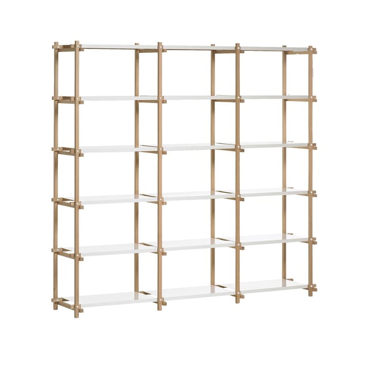 P�ółka Woody - Oak-white lacquered shelf, high - HAY