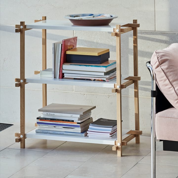 Półka Woody, Oak-white lacquered shelf, low HAY