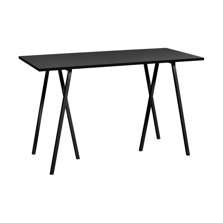 Stół barowy Loop Stand incl. support 77,5x160 cm - Black-black linoleum-black ash - HAY