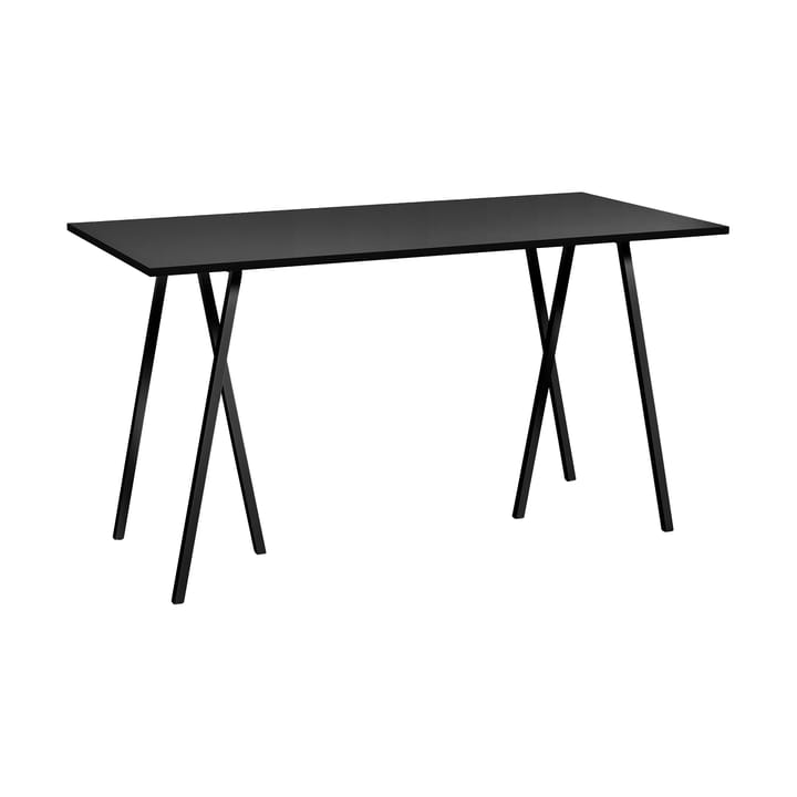 Stół barowy Loop Stand incl. support 87,5x180 cm - Black-black linoleum-black ash - HAY