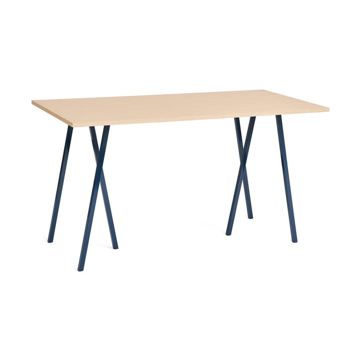 Stół barowy Loop Stand incl. support 87,5x180 cm - Deep blue-clear lacq. oak - HAY