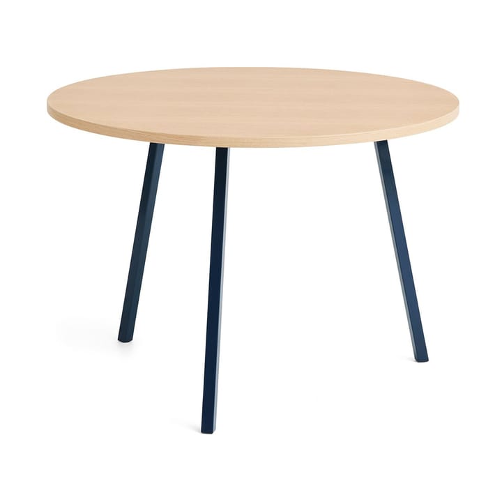 Stół do jadalni Loop Stand Ø105 cm - Deep blue-clear lacq. oak - HAY