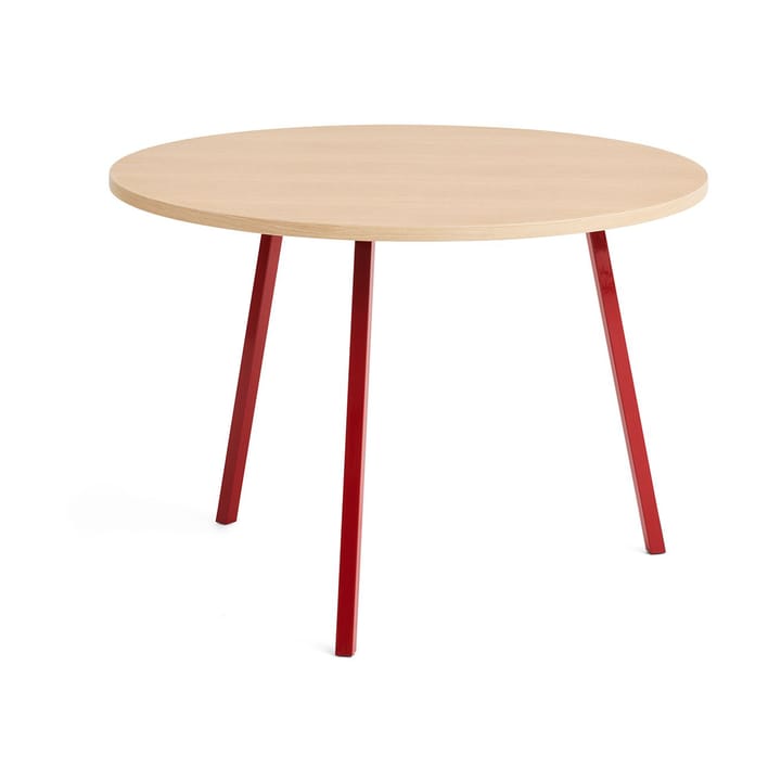 Stół do jadalni Loop Stand Ø105 cm - Maroon red-clear lacq. oak - HAY