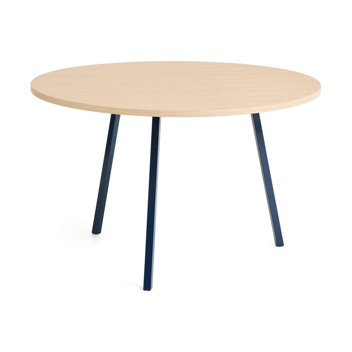 Stół do jadalni Loop Stand Ø120 cm - Deep blue-clear lacq. oak - HAY