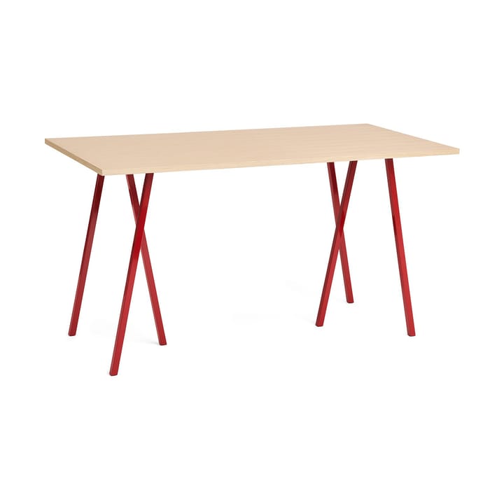 Stół do jadalni Loop Stand 87,5x180 cm - Maroon red-clear lacq. oak - HAY