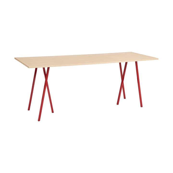 Stół do jadalni Loop Stand 92,5x250 cm - Maroon red-clear lacq. oak - HAY