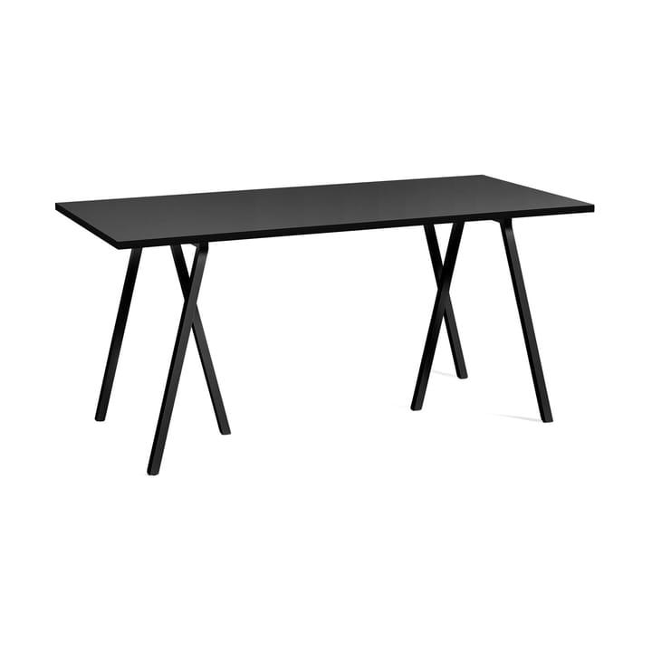 Stół do jadalni Loop Stand incl. support 77,5x160 cm - Black-black linoleum-black ash - HAY