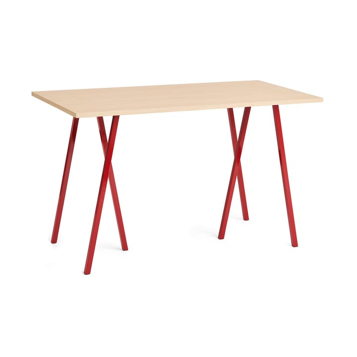 Stół do jadalni Loop Stand incl. support 77,5x160 cm - Maroon red-clear lacq. oak - HAY