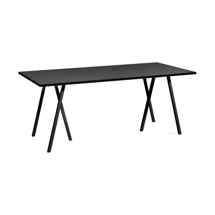 Stół do jadalni Loop Stand incl. support 87,5x180 cm - Black-black linoleum-lacq. ash - HAY