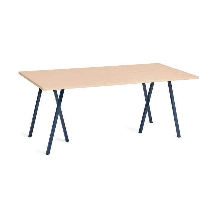 Stół do jadalni Loop Stand incl. support 87,5x180 cm - Deep blue-clear lacq. oak - HAY