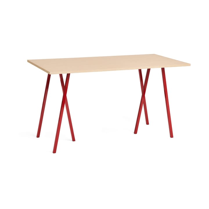 Stół do jadalni Loop Stand incl. support 87,5x180 cm - Maroon red-clear lacq. oak - HAY