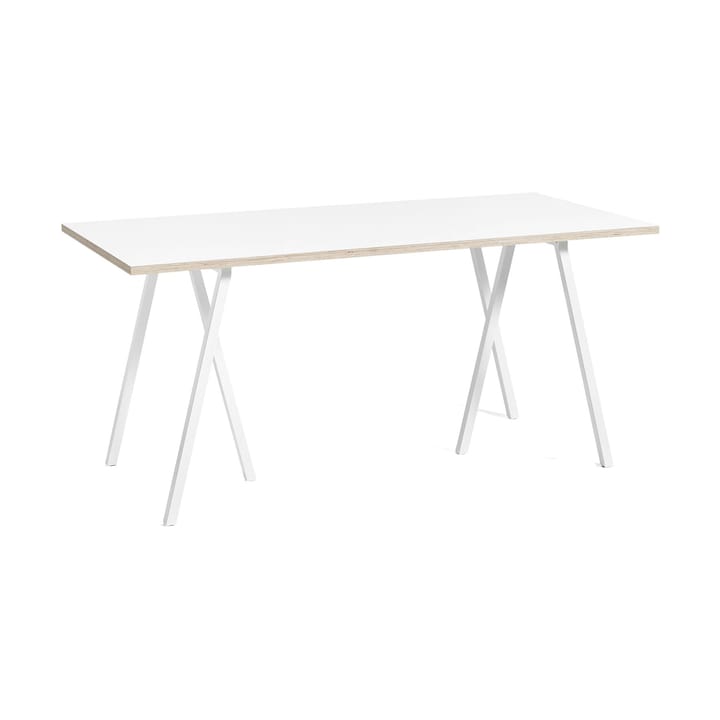 Stół do jadalni Loop Stand incl. support 87,5x180 cm - White-white laminate-plywood - HAY