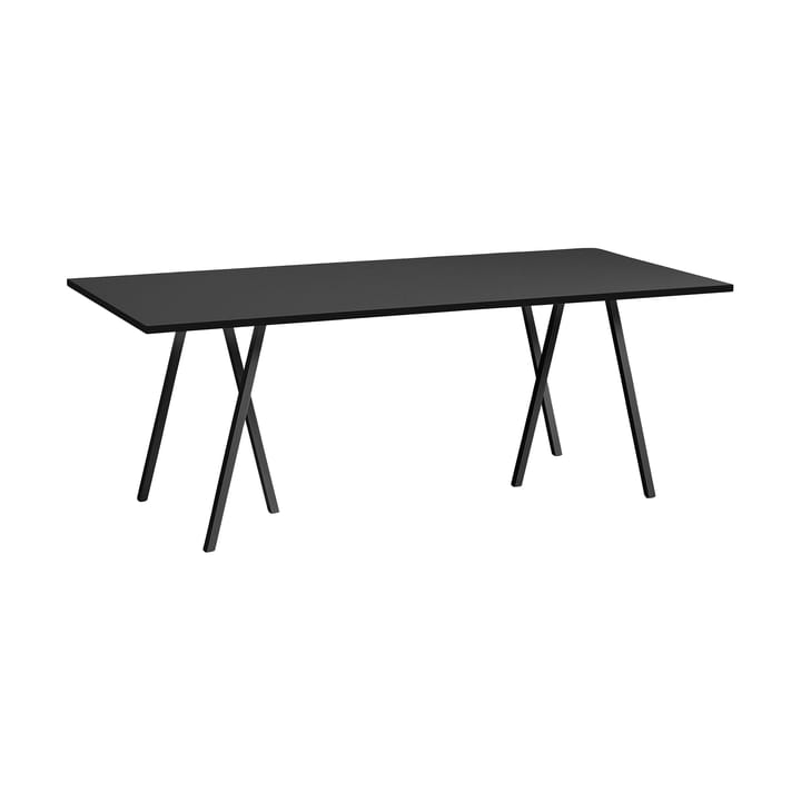 Stół do jadalni Loop Stand incl. support 92,5x200 cm - Black-black linoleum-black ash - HAY