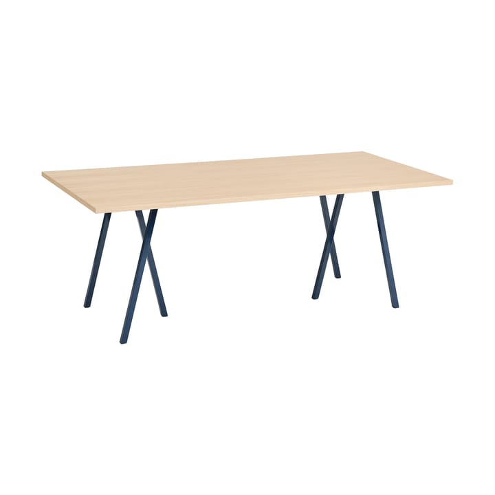 Stół do jadalni Loop Stand incl. support 92,5x200 cm - Deep blue-clear lacq. oak - HAY