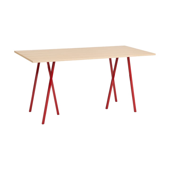 Stół do jadalni Loop Stand incl. support 92,5x200 cm - Maroon red-clear lacq. oak - HAY