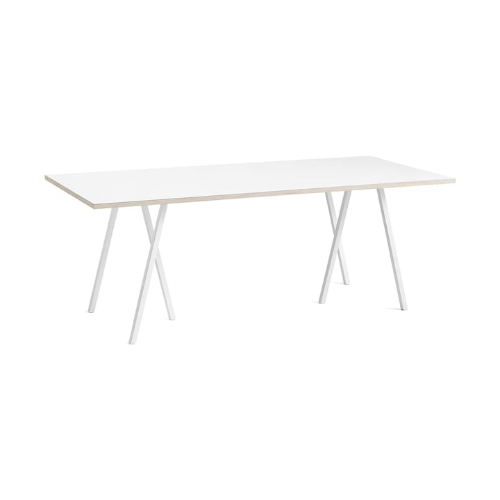 Stół do jadalni Loop Stand incl. support 92,5x200 cm - White-white laminate-plywood - HAY